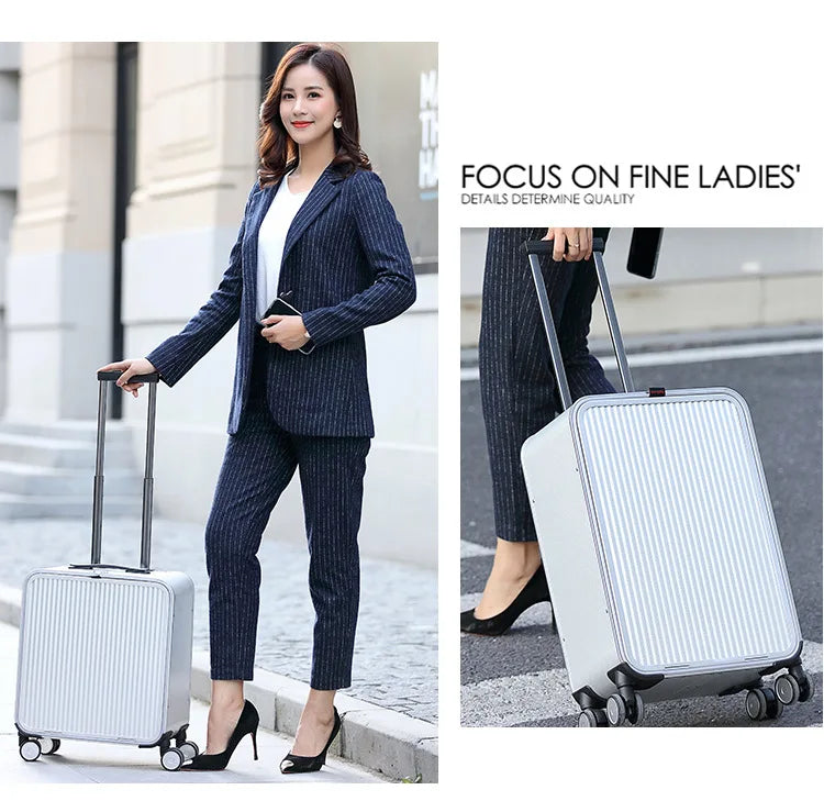 High-Quality Boarding  20" 24" Inch Size Aluminium Suitcase TAS LOCK 100% Spinner Business Trolley Luggage Bag On Wheel