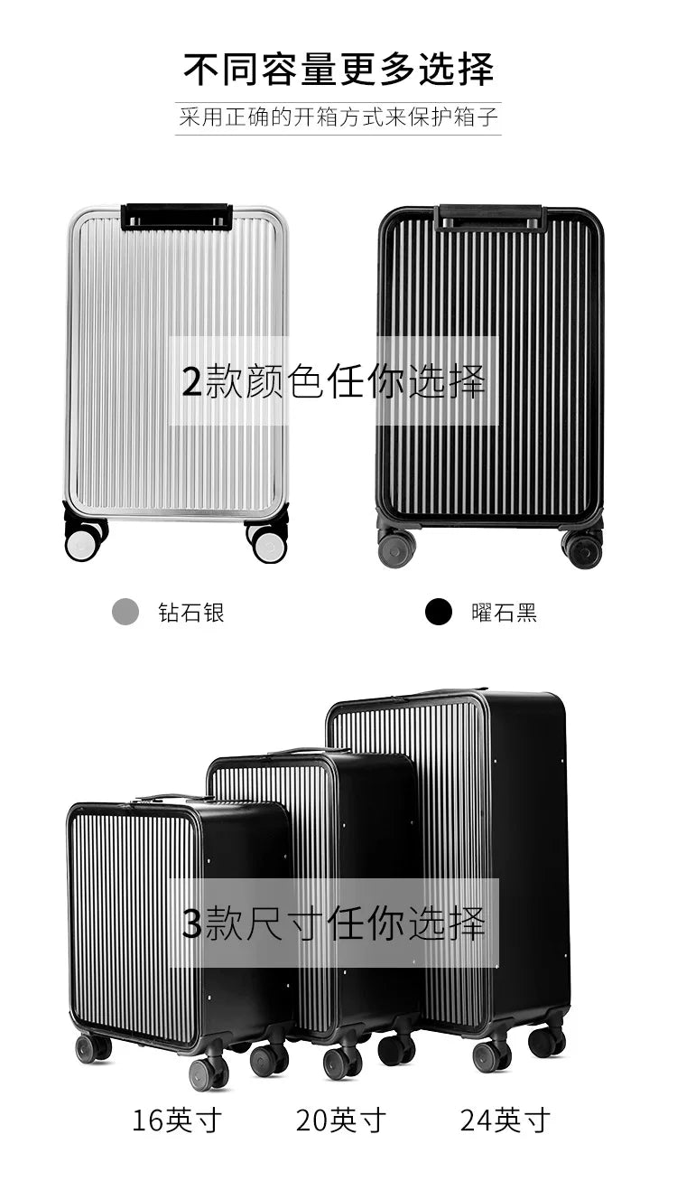 High-Quality Boarding  20" 24" Inch Size Aluminium Suitcase TAS LOCK 100% Spinner Business Trolley Luggage Bag On Wheel