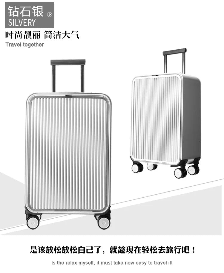 High-Quality Boarding  20" 24" Inch Size Aluminium Suitcase TAS LOCK 100% Spinner Business Trolley Luggage Bag On Wheel