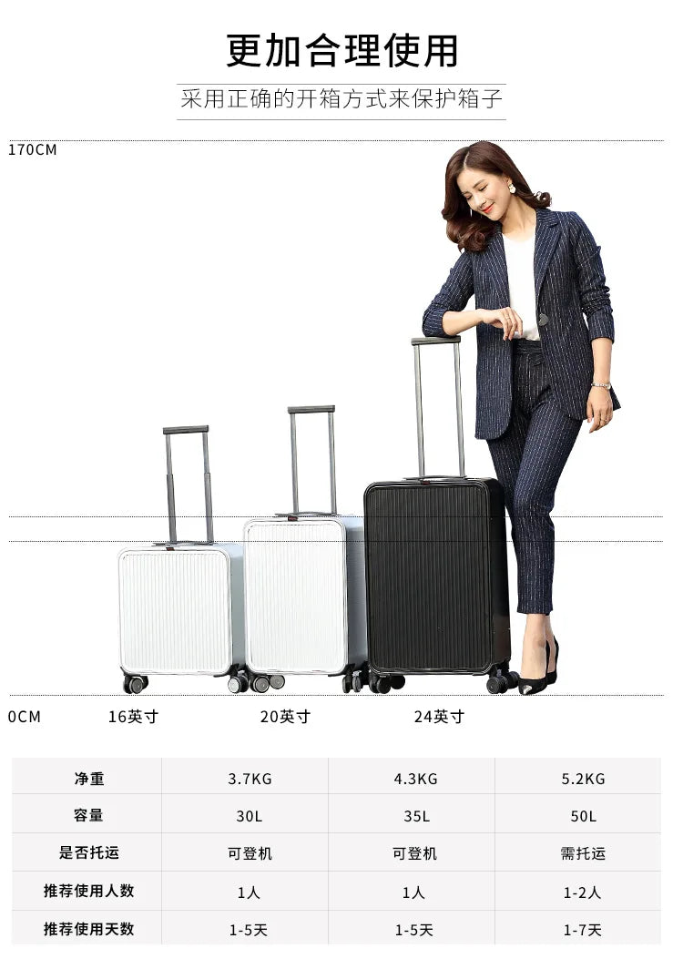 High-Quality Boarding  20" 24" Inch Size Aluminium Suitcase TAS LOCK 100% Spinner Business Trolley Luggage Bag On Wheel