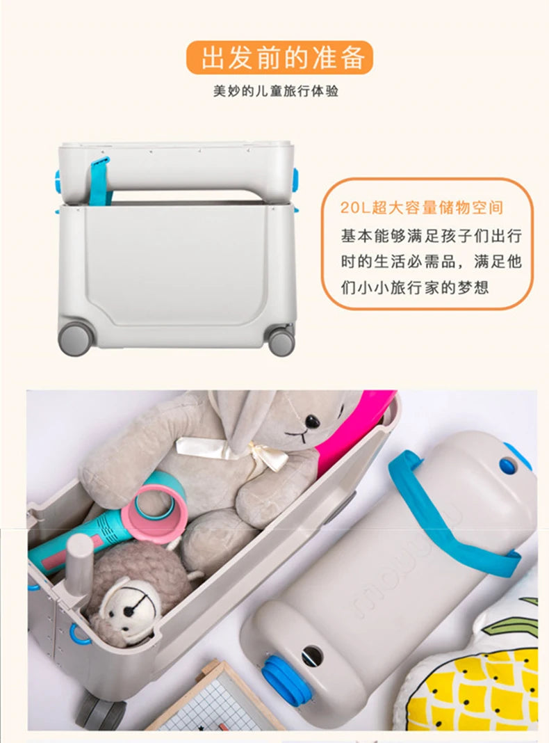 Multifunction Super Can Ride Sleep Reclining Removable Child Travel Artifact Rolling Luggage Spinner Brand Travel Suitcase