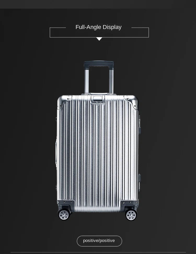 Independent design 100% Aluminum-magnesium Material High Quality 20/24/26/28 Size Travel Luggage Spinner Brand Travel Suitcase