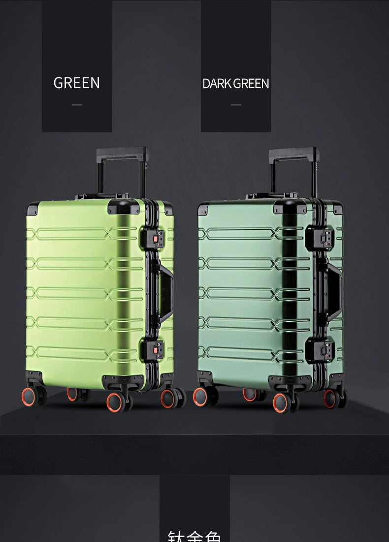 High Quality Senior Travel Luggage 100% Aluminum-magnesium Alloy Material  20/24/26/28 Size Spinner Brand Travel Suitcase