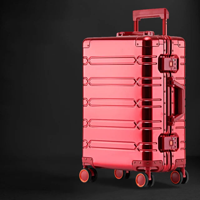 High Quality Senior Travel Luggage 100% Aluminum-magnesium Alloy Material  20/24/26/28 Size Spinner Brand Travel Suitcase