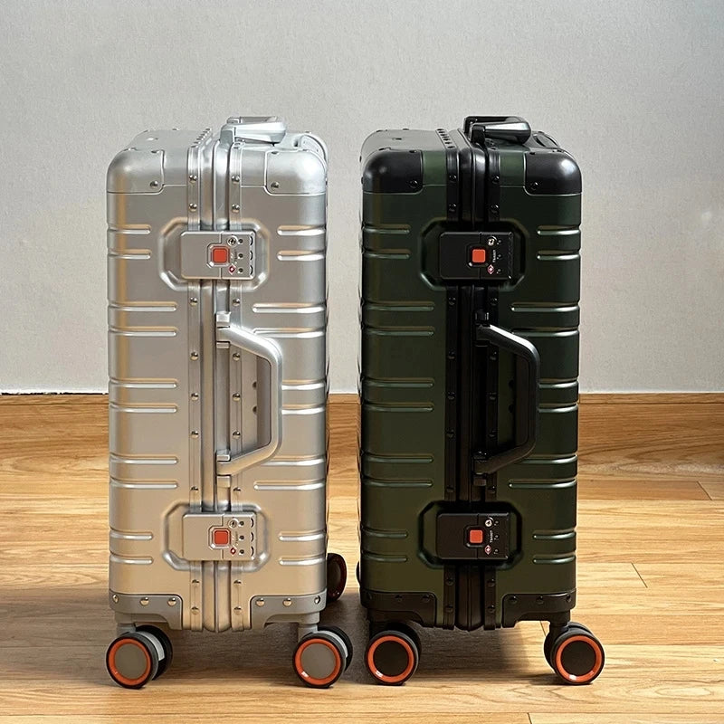 High Quality Senior Travel Luggage 100% Aluminum-magnesium Alloy Material  20/24/26/28 Size Spinner Brand Travel Suitcase