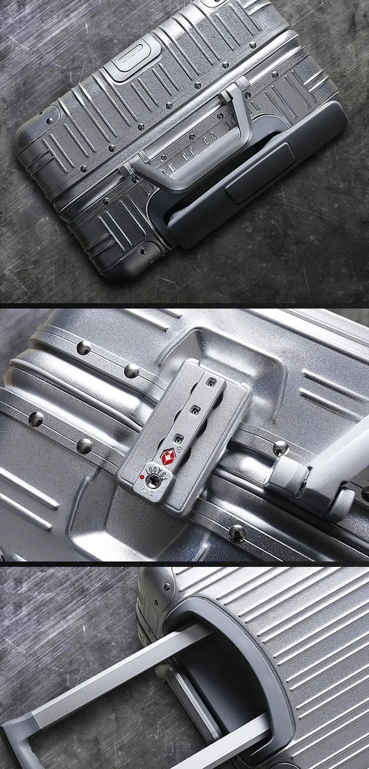 High Quality 100% Aluminum-magnesium alloy material 20/24/26/29 size travel Luggage Spinner brand Travel Suitcase