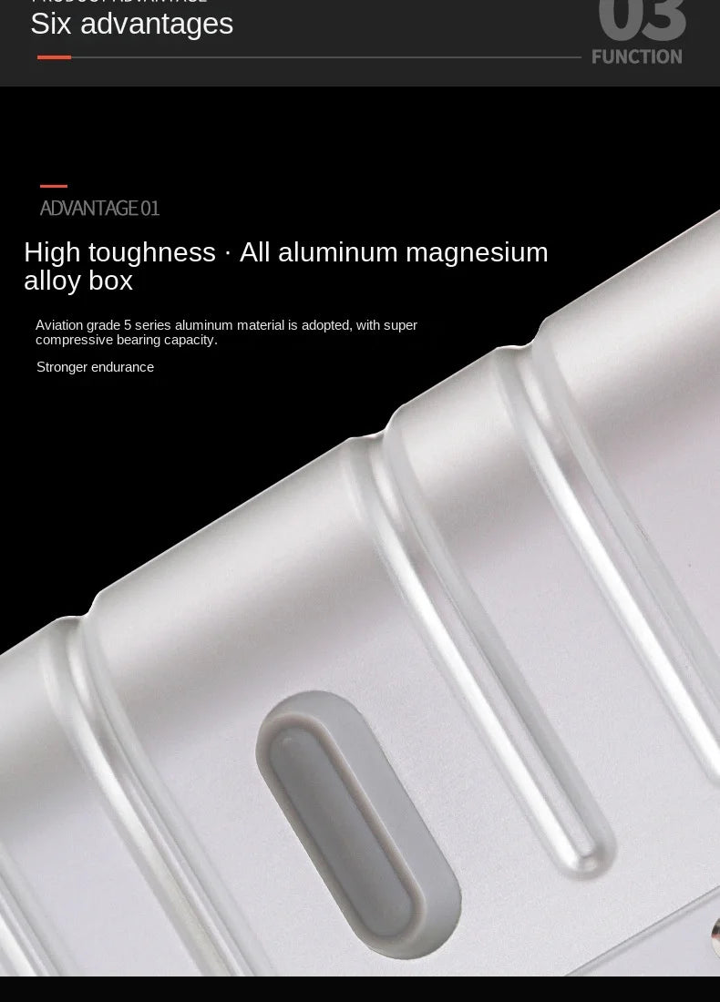 High Quality Senior Travel Luggage 100% Aluminum-magnesium Alloy Material  20/24/26/28 Size Spinner Brand Travel Suitcase