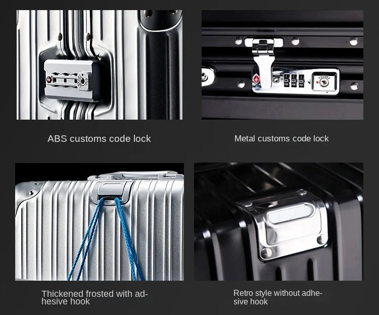 Independent design 100% Aluminum-magnesium Material High Quality 20/24/26/28 Size Travel Luggage Spinner Brand Travel Suitcase