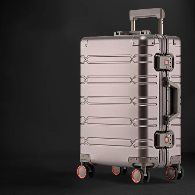 High Quality Senior Travel Luggage 100% Aluminum-magnesium Alloy Material  20/24/26/28 Size Spinner Brand Travel Suitcase