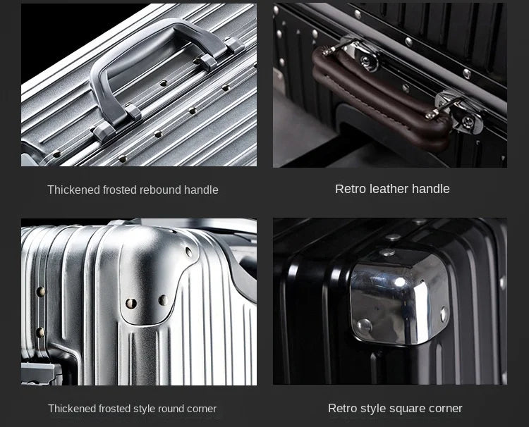 Independent design 100% Aluminum-magnesium Material High Quality 20/24/26/28 Size Travel Luggage Spinner Brand Travel Suitcase